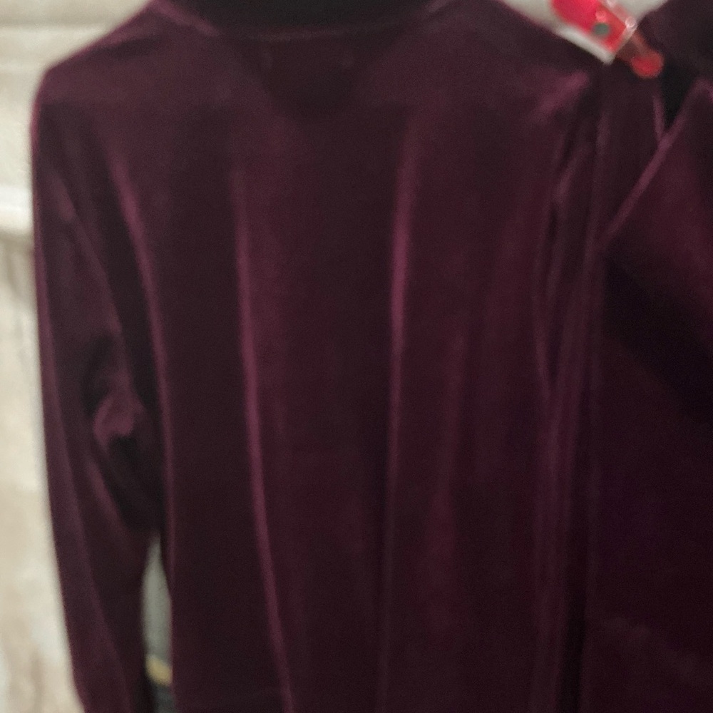 Lauren Ralph Lauren Velvet Bomber Jacket and Pants in Deep Burgundy - Picture 4 of 5